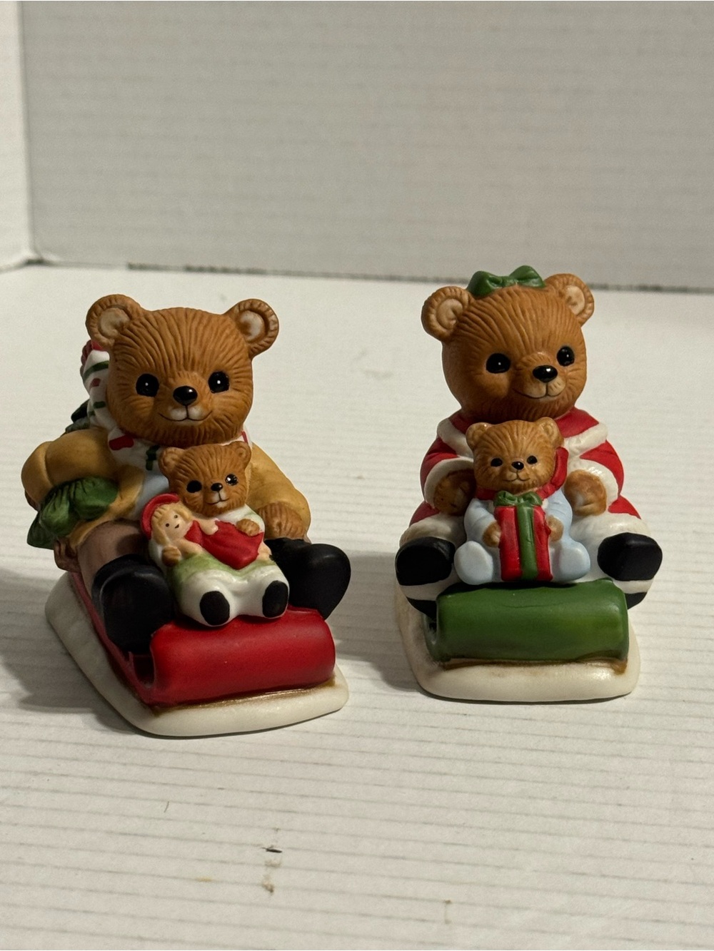 VTG Home Interiors Christmas Bears Set of 2